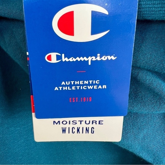 NEW Champion size XL French Terry Sweatshirt Blue Floral Logo Cropped Relaxed - Picture 2 of 11